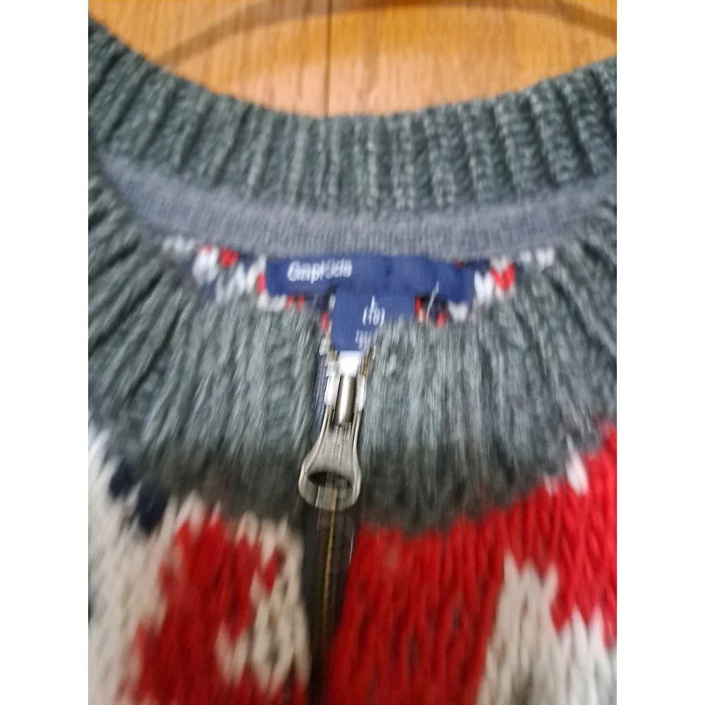 GapKids  Girl's Knit Winter Zip Up Long Sleeve Wool Blend Cardigan Sweater L 10